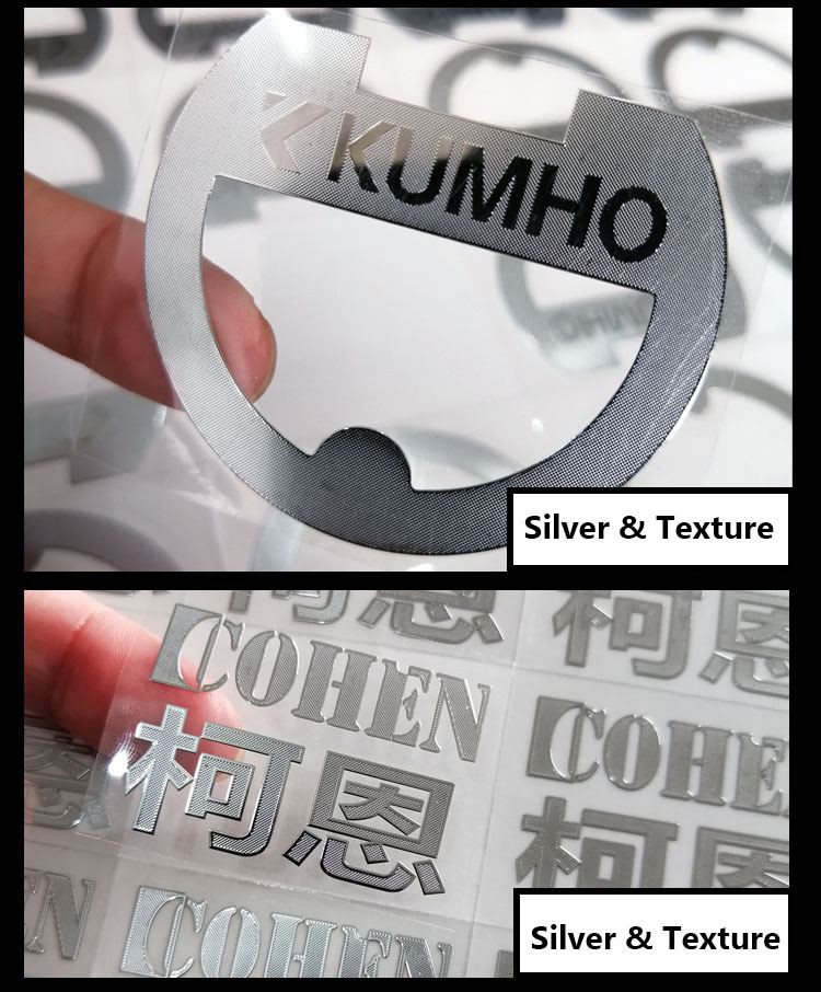 metal sticker in shiny with texture